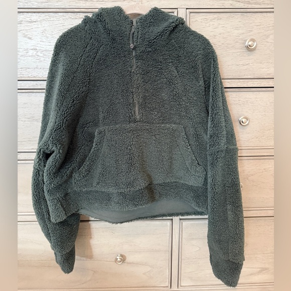 Lululemon Scuba Textured Sherpa Half-Zip Fleece Hoodie - Size M/L - Picture 5 of 10